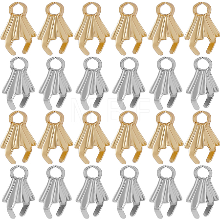 100Pcs 2 Colors Stainless Steel Ice Pick Pinch Bails STAS-SC0005-70-1