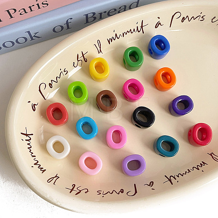 Opaque Acrylic European Beads OACR-M027-01O-1