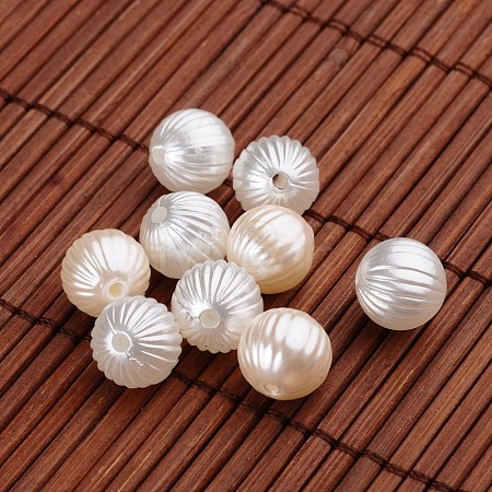 Round Acrylic Imitation Pearl Beads OACR-O002-2586-1