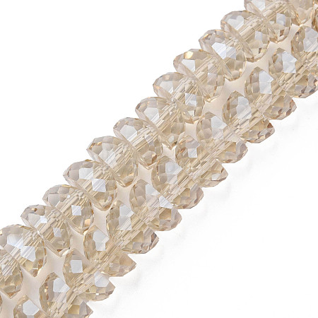 Electroplate Transparent Glass Beads Strands EGLA-N002-37-F03-1