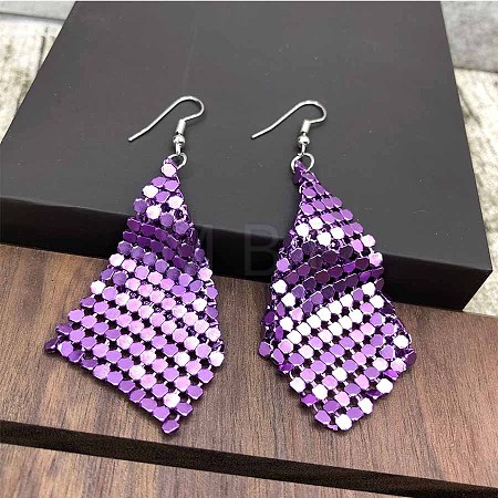 Sparkle Alloy Sequins Rectangle Dangle Earrings for Women NE0138-4-1
