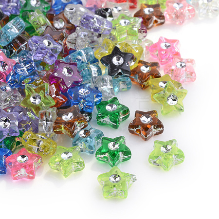 Plating Transparent Acrylic Beads X-PACR-Q107-M-1