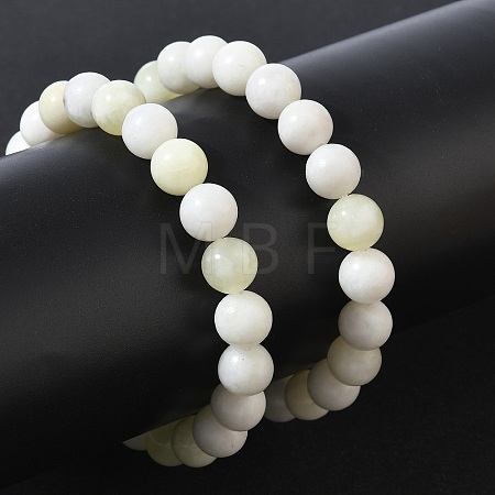 Natural Jade Round Beaded Stretch Bracelets GG-CBA12F1-02A-13-1