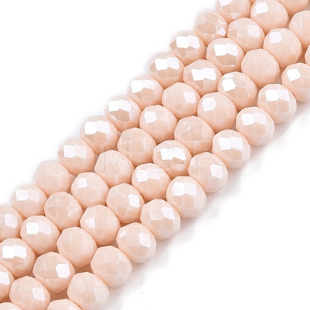 Electroplate Glass Beads Strands EGLA-A044-P6mm-A05-1