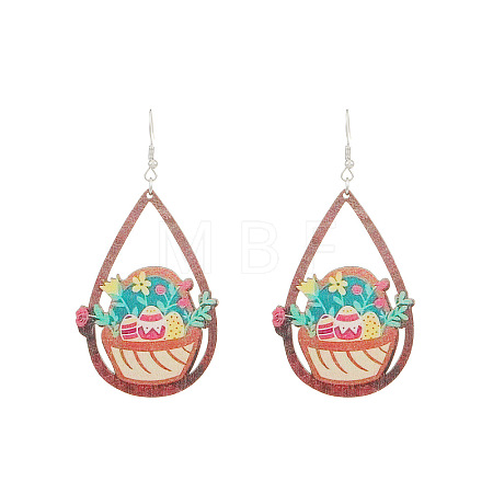 Wood Dangle Earrings FS-WG957CE-01-1