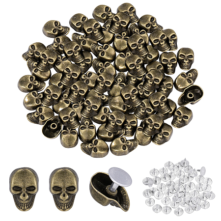 50Pcs Skull Alloy Rivets FIND-PH0062-01B-1