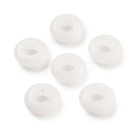 Natural White Jade European Beads G-C134-01F-1