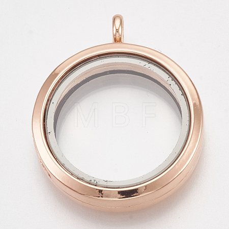 Alloy Magnetic Locket Pendants PALLOY-T052-22RG-1