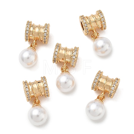 SHEGRACE Brass Micro Pave Cubic Zirconia Tube Beads XGRQ4G700-699G-1