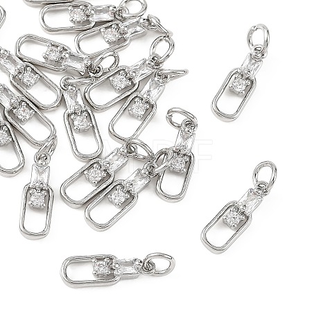 SHEGRACE Brass Micro Pave Clear Cubic Zirconia Charms XGRQ4N378-726P-1