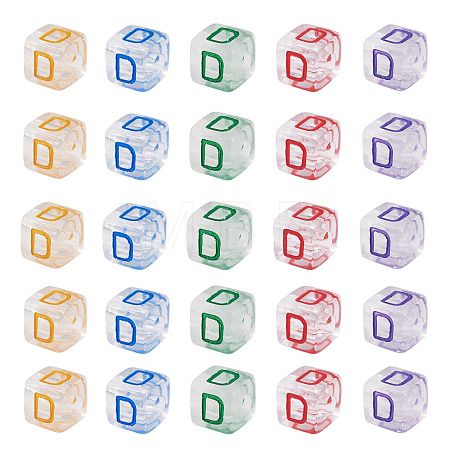 50Pcs Acrylic European Beads MACR-TADJ0001-13D-1