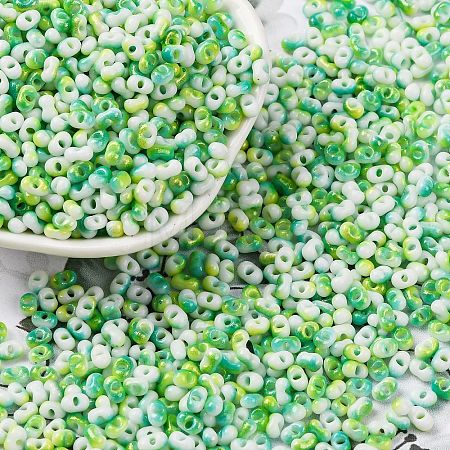 Two Tone Baking Paint Glass Seed Beads SEED-C003-01E-1