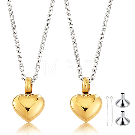 2Pcs 304 Stainless Steel Urn Ashes Pendants STAS-BC0004-38G-1