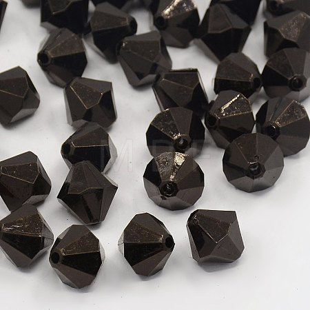 Faceted Bicone Transparent Acrylic Beads DBB8mm10-1