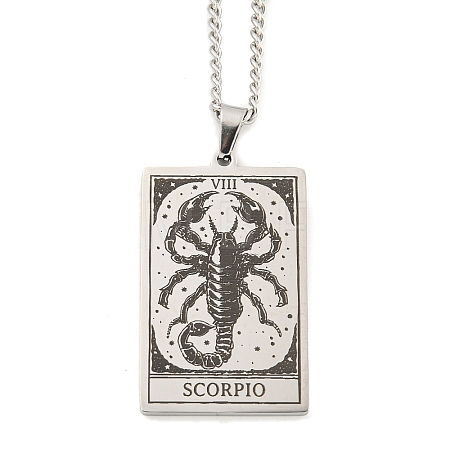 Non-Tarnish 304 Stainless Steel Tarot Pendant Necklaces NJEW-A026-01P-08-1