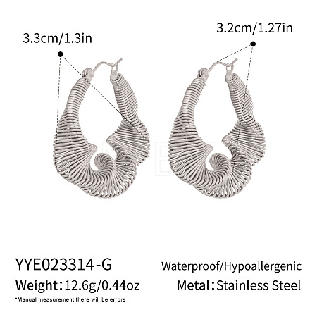 Twist 304 Stainless Steel Hoop Earrings JE2678-2-1