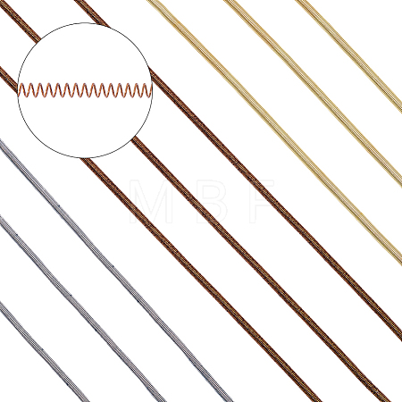 3 Bags 3 Colors Round French Wire Gimp Wire TWIR-SC0001-07-1