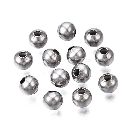 Round 304 Stainless Steel Beads STAS-TAC0004-6mm-P-1