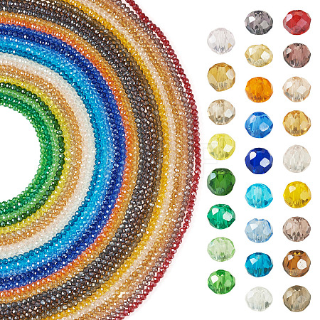 26 Strands 26 Colors Electroplate Glass Beads Strands EGLA-TA0013-80B-1