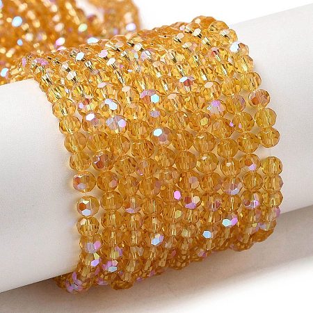 Electroplate Transparent Glass Beads Strands LS-EGLA-A035-T3mm-L17-1