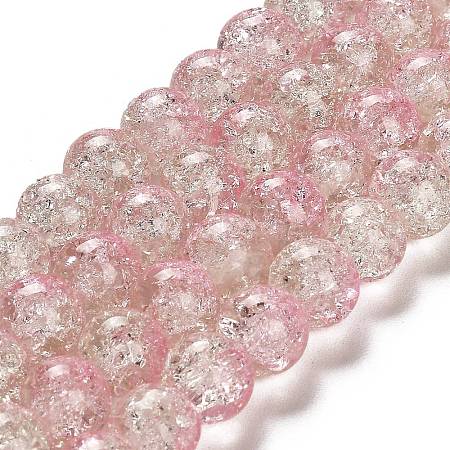 Spray Painted Crackle Glass Beads Strands CCG-Q002-10mm-01-1