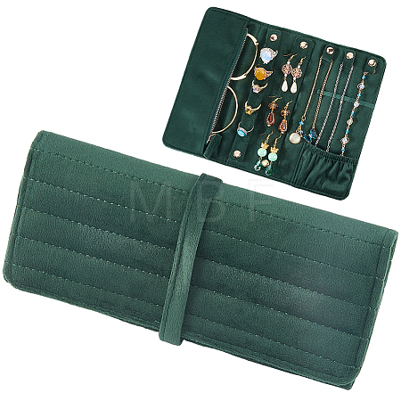 Portable Rectangle Velvet Jewelry Storage Rolls ABAG-WH0046-105C-1