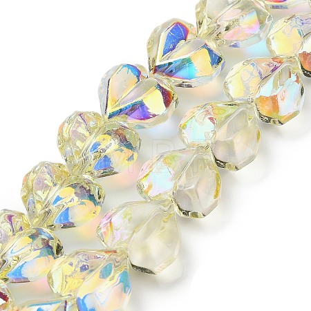 Electroplate Transparent Glass Beads Strands EGLA-B012-AB02-1