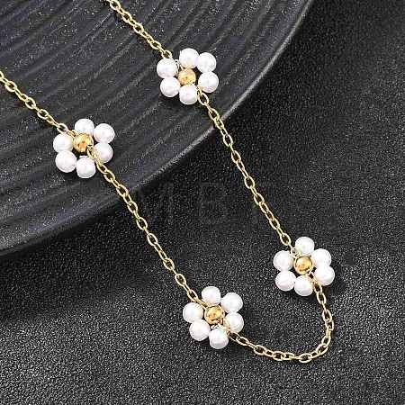 Acrylic Pearl Beads Link Bracelets SA-D001-01G-1