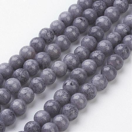 Natural Mashan Jade Round Beads Strands G-D263-6mm-XS29-1
