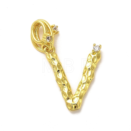 Rack Plating Brass Micro Pave Cubic Zirconia European Dangle Charms KK-L210-015G-V-1
