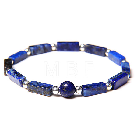 Natural Lapis Lazuli Beads Stretch Bracelets for Men Women ZE2494-8-1