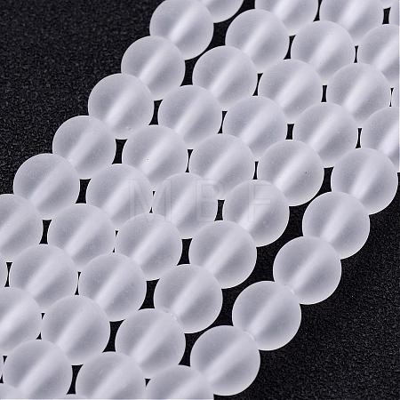 Frosted Glass Bead Strands X-GLAA-G016-6mm-01-1
