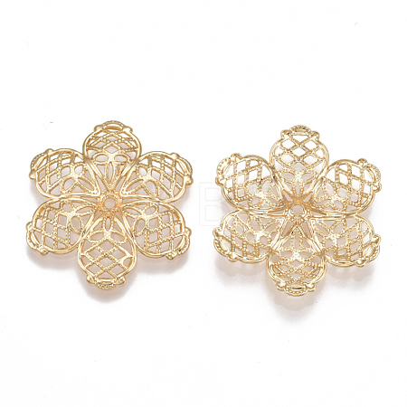 Brass Fancy Bead Caps KK-T038-109G-1
