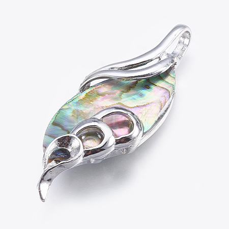 Abalone Shell/Paua Shell Big Pendants X-SSHEL-P014-23-1