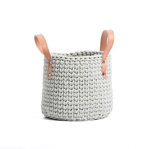 Handmade Woven Cotton Rope Storage Basket PW-WG49891-05-1