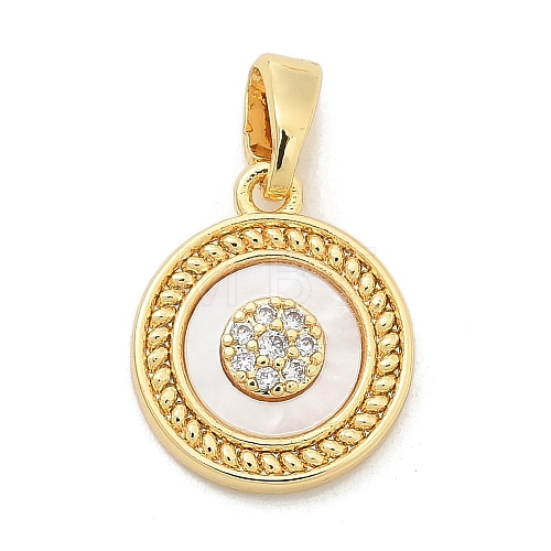 Brass Micro Pave Cubic Zirconia Pendents KK-M303-01G-03-1