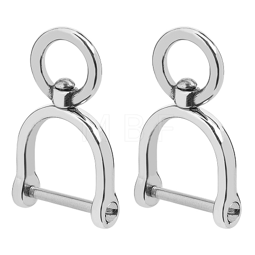 2Pcs 304 Stainless Steel Keychain Clasps FIND-FH0005-19A-1