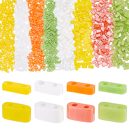 800Pcs 8 Colors Opaque Glass Seed Beads SEED-HY0001-04-1