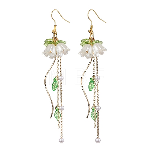 Flower Acrylic Dangle Earrings EJEW-JE05881-1