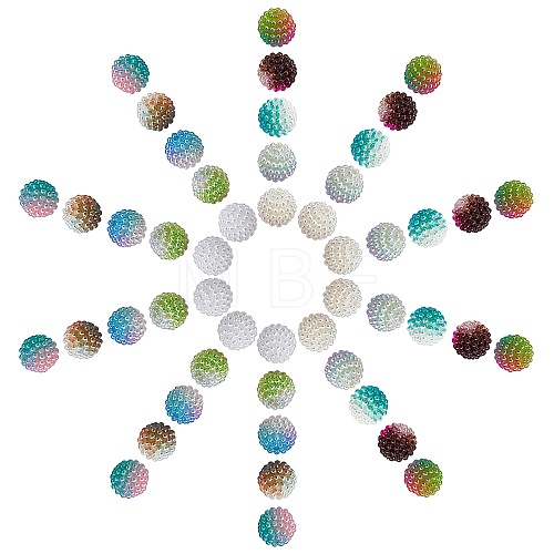 SUNNYCLUE 100Pcs 10 Colors Imitation Pearl Acrylic Berry Beads for DIY Stretch Bracelets Making Kits DIY-SC0015-38-1