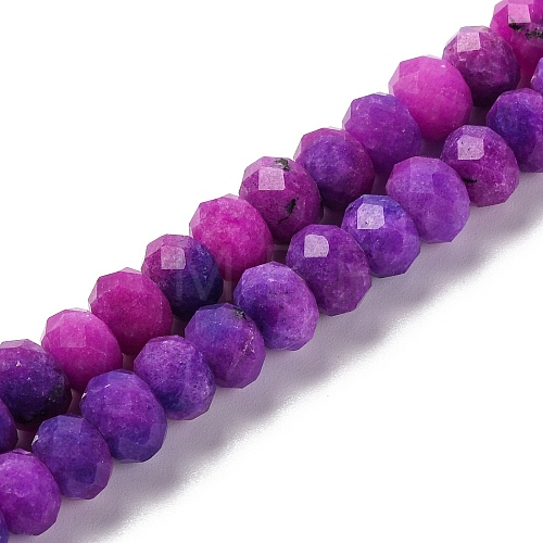 Natural Jade Imitation Sugilite Dyed Beads Strands G-K380-A14-01-1