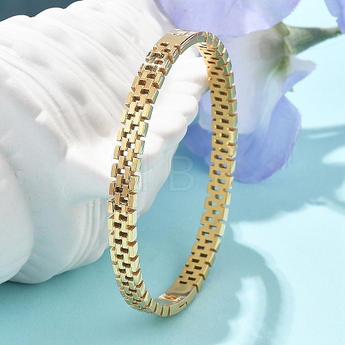 304 Stainless Steel Watch Band Bangles for Women BJEW-Z092-03G-1