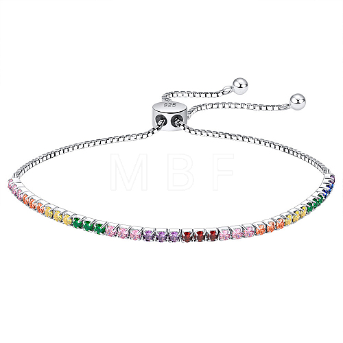 Anti-Tarnish Colorful Cubic Zirconia Tennis Bracelet BJEW-I314-004P-1