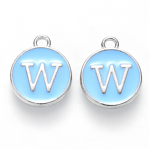 Platinum Plated Alloy Enamel Charms ENAM-S118-04W-P-1