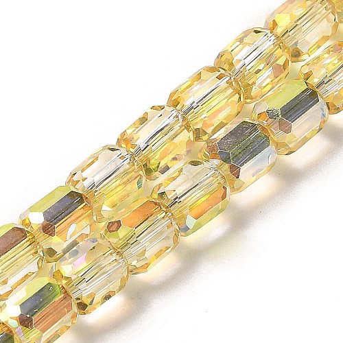 Electroplate Glass Beads Strands EGLA-D030-19G-1