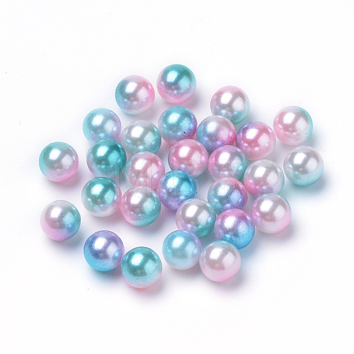 Rainbow Acrylic Imitation Pearl Beads OACR-R065-4mm-A05-1