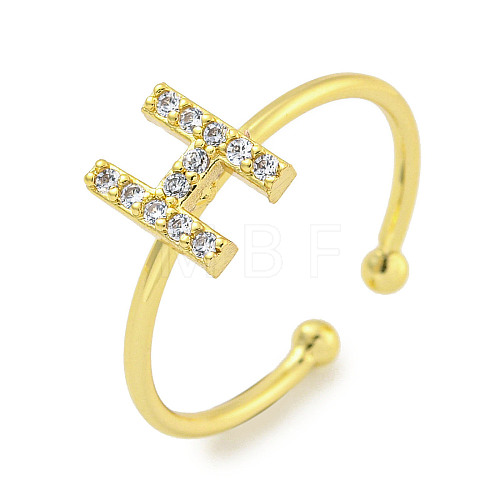 Rack Plating Brass Open Cuff Rings for Women RJEW-F162-02G-H-1