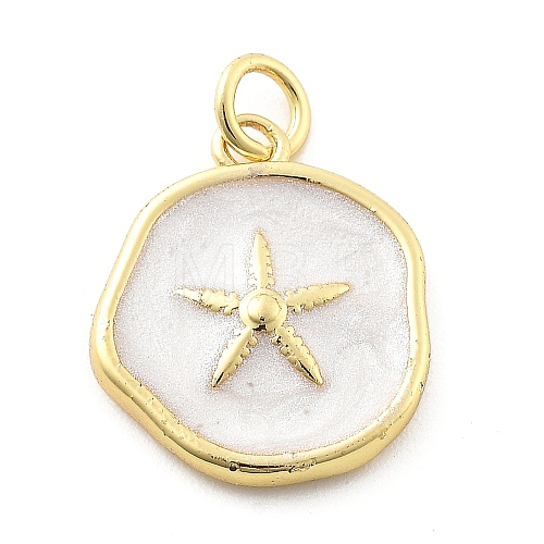 Ocean Theme Brass Enamel Pendants KK-Q029-01B-G-1