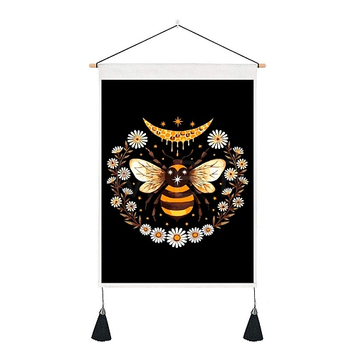 Bees Pattern Polyester Wall Hanging Tapestry PW-WG0A325-03-1