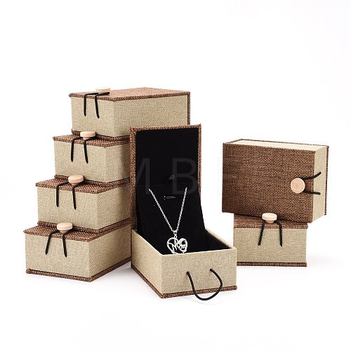 Rectangle Wooden Pendant Necklace Boxes  OBOX-N013-03-1